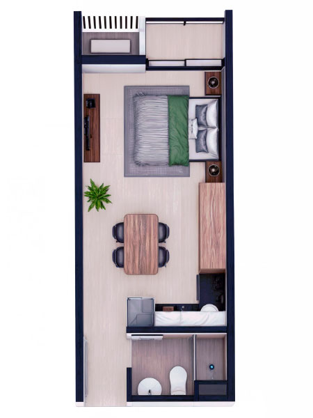 Monoambiente 30.00 m²